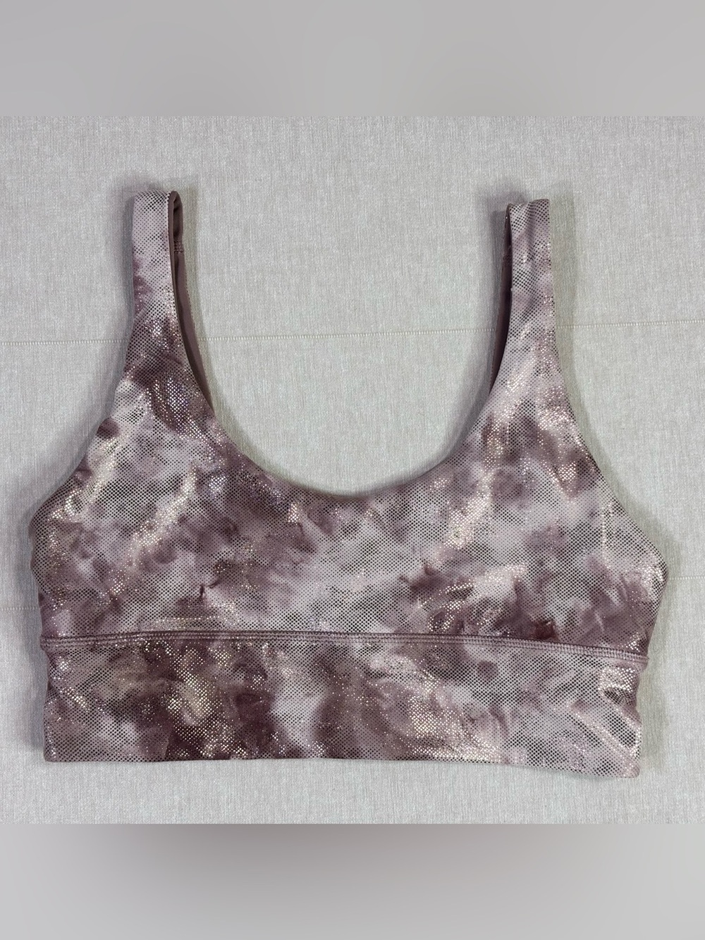 Lululemon Reversible Sports Bra Size 8 Shimmer Tie Dye Logo Both Sides
